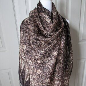 Gorgeous BATIK KERIS Sarong Shoulder Wrap Scarf Indonesian Style Fringe Large